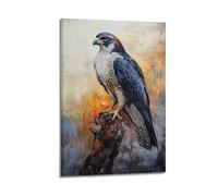DSJXJZ Poster decorativo da parete su tela con immagine di un falco maestoso su superficie ruvida, decorazione moderna per camera da letto, 50 x 75 cm
