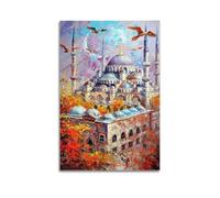 DSJXJZ Poster decorativo da parete su tela con immagine di una moschea religiosa islamica, decorazione moderna per camera da letto, 50 x 75 cm