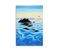 DSJXJZ Poster decorativo da parete su tela con paesaggio, isola oceanica, uccelli, decorazione moderna per la camera da letto, 50 x 75 cm