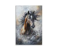 DSJXJZ Poster decorativo da parete su tela con ritratto di un maestoso cavallo al galoppo con pennellate dinamiche, decorazione moderna per la camera da letto, 60 x 90 cm