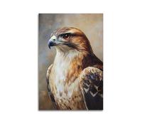 DSJXJZ Poster decorativo da parete su tela con ritratto di un maestoso falco con occhi arancioni e decorazione moderna per la camera da letto, 20 x 30 cm