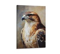 DSJXJZ Poster decorativo da parete su tela con ritratto di un maestoso falco con occhi arancioni e decorazione moderna per la camera da letto, 20 x 30 cm