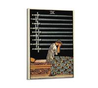 DSJXJZ Poster decorativo da parete su tela con spade di arcani minori e tarocchi classici, decorazione moderna per camera da letto, 60 x 90 cm
