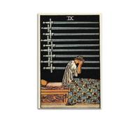 DSJXJZ Poster decorativo da parete su tela con spade di arcani minori e tarocchi classici, decorazione moderna per camera da letto, 50 x 75 cm