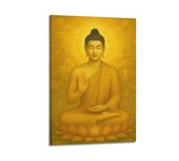 DSJXJZ Poster decorativo da parete su tela con statua di Buddha dorato religioso e decorazione moderna per camera da letto 20 x 30 cm