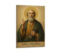 DSJXJZ Poster decorativo da parete su tela con statua religiosa di San Pietro, decorazione moderna per camera da letto, 50 x 75 cm