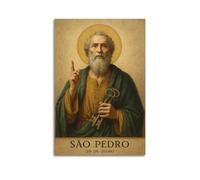 DSJXJZ Poster decorativo da parete su tela con statua religiosa di San Pietro, decorazione moderna per camera da letto, 50 x 75 cm