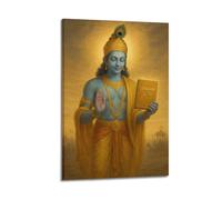 DSJXJZ Poster decorativo da parete su tela con statua religiosa indù che tiene Bhagavad Gita, decorazione moderna per la camera da letto, 40 x 60 cm