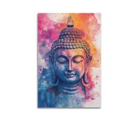 DSJXJZ Poster decorativo da parete su tela con testa di Buddhismo, stile acquerello, decorazione moderna per camera da letto, 20 x 30 cm