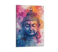 DSJXJZ Poster decorativo da parete su tela con testa di Buddhismo, stile acquerello, decorazione moderna per camera da letto, 50 x 75 cm