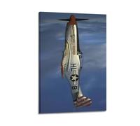 DSJXJZ Poster decorativo da parete su tela, motivo militare classico della Seconda Guerra Mondiale di caccia Aircraf e decorazione moderna per la camera da letto, 60 x 90 cm