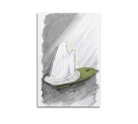 DSJXJZ Poster su tela con disegno religioso islamico, dipinto decorativo da parete in stile Muhammad in preghiera e decorazione moderna per la camera da letto, 50 x 75 cm