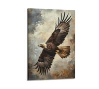 DSJXJZ Quadro decorativo da parete su tela con aquila calva che vola con ali larghe, decorazione moderna per camera da letto, 50 x 75 cm