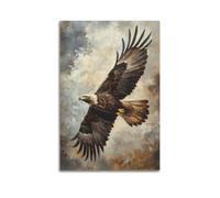 DSJXJZ Quadro decorativo da parete su tela con aquila calva che vola con ali larghe, decorazione moderna per camera da letto, 50 x 75 cm