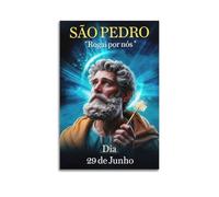 DSJXJZ Quadro decorativo da parete su tela con immagine di San Pietro portoghese religioso e moderno, decorazione per camera da letto, 50 x 75 cm