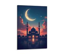 DSJXJZ Quadro decorativo da parete su tela con moschea sacra islamica religiosa e moderna decorazione per la camera da letto, 50 x 75 cm