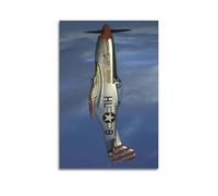 DSJXJZ Quadro decorativo da parete su tela, motivo militare classico della Seconda Guerra Mondiale di caccia Aircraf e decorazione moderna per la camera da letto (50 x 75 cm)