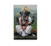 DSJXJZ Quadro decorativo da parete su tela, motivo: religione induismo Ganesha sotto la pioggia, decorazione moderna per camera da letto, 20 x 30 cm