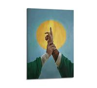 DSJXJZ Quadro religioso islamico - stile con gesti delle mani e aureola, pittura decorativa da parete su tela e decorazione moderna per camera da letto per la famiglia (40 x 60 cm)