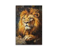 DSJXJZ Stampa artistica da parete con leone vivace e maestoso per spazi eleganti, poster da parete su tela e decorazione moderna per la camera da letto, 60 x 90 cm