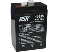 DSK 10355 - Batteria al piombo sigillata AGM ricaricabile da 6V 4,5 Ah. One size