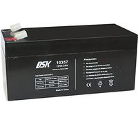 DSK 10357 - Batteria al piombo sigillata AGM ricaricabile da 12V 3,3 Ah. Ideale per auto e moto elettriche per bambini, sistemi UPS/UPS, sistemi di sicurezza e comunicazione, luci di emergenza, nero