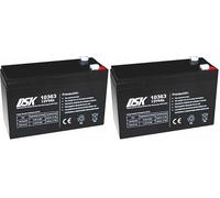 DSK 10363 - Batteria piombo alta scarico 12V 9Ah Batteria ideale per UPS-SAI, sistemi di sicurezza e comunicazione, luci di emergenza (Confezione da 2)