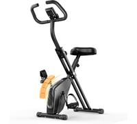 Dskeuzeew Cyclette Pieghevole da Casa, Bicicletta da Interno Silenziosa con Schermo LCD e Delle Pulsazioni, Bici da Fitness Magnetica con 16 Livelli di Resistenza, Capacità Max 150KG