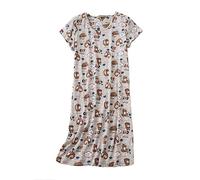 DSKK Camicia da Notte Donna Cotone Maniche Corte,Camicie da Notte estive da Donna Cotone Taglie Forti Camicie da Notte (Grigio,XL)