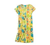 DSKK Camicia da Notte Donna Cotone Maniche Corte,Camicie da Notte estive da Donna Cotone Taglie Forti Camicie da Notte (Giallo,M)