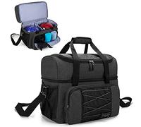 DSLEAF Borsa da bowling per 2 palline con tazze da bowling in legno e divisorio imbottito per doppia palla, solo borsa (design brevettato)