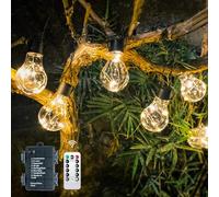 DSLebeen Catena Luminosa Esterno 9M/30FT LED Luci a Batteria 12 A60 Lampadine Luci da Esterno Decorazione per Casa Caffè Giardino Festa Matrimonio Terrazzo Partito
