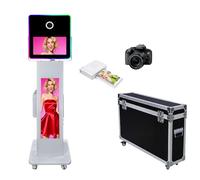 DSLR Photo Booth 15,6 pollici Touch Screen, fotocamera selfie Photobooth con schermo LCD da 29 pollici, controllo APP LED anello luce, photobooth con custodia per eventi noleggio festa di nozze (set