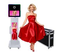 DSLR Photo Booth 15,6 pollici Touch Screen, fotocamera selfie Photobooth con schermo LCD da 29 pollici, controllo APP LED Ring Light, Photobooth con custodia per eventi a noleggio festa di nozze