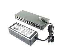 DSLRKIT 250M 10 Ports 8 Poe Switch Injector Power Over Ethernet with 52V 2.7A Power Adapter