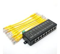 DSLRKIT Adattatore passivo di Ethernet di Midspan dell'iniettore PoE di gigabit di 8 porti senza adattatore di potere