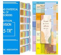 DSM-5-TR, schede DSM-V TR codificate e laminate 2022, incluse 94 e 6 vuote, con guida all'allineamento e segnalibro