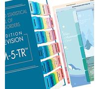 DSM 5 TR Tabs, indice per DSM-5-TR Manuale diagnostico e statistico dei disturbi mentali, 94 pezzi laminati e codificati a colori DSM V TR e 18 etichette adesive vuote pastello