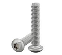 DSM - Viti a testa bombata M6 x 75 mm - ISO 7380-1 - Viti a testa bombata con filettatura completa - Torx, TX30 - Acciaio inox A2 - Viti per mobili a testa piatta - 10 pezzi