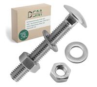 DSM - Viti a testa tonda M10 x 70 mm secondo DIN 603 - incl. M10 dado esagonale DIN 934 & rondella DIN 125 - acciaio inox A2/V2A - viti a testa piatta con attacco quadrato - 10 pezzi