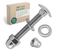 DSM - Viti a testa tonda M6 x 60 mm a norma DIN 603, dado M6 DIN 1587 e rondella DIN 125, in acciaio inox A2/V2A, filettatura completa, viti a testa tonda con attacco quadro, 25 pezzi