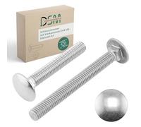 DSM - Viti a testa tonda M6 x 60 mm secondo DIN 603 - acciaio inox A2/V2A resistente alla ruggine - filettatura completa - viti a testa piatta con attacco quadrato - viti per cerniere - 100 pezzi