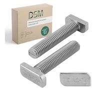 DSM - viti con testa a martello M8 x 50 mm - in acciaio inox A2-70, antiruggine - tipo 28/15 - per guide di montaggio, fotovoltaico, moduli solari, supporti PV, profili C, montaggio solare e serre, 5