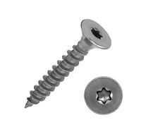 DSM - Viti per truciolato 4,5 x 30 mm - Testa svasata rinforzata e impronta Torx TX20 - 50 pezzi viti in acciaio inox A2 - Filettatura completa - Viti per legno, viti universali per legno