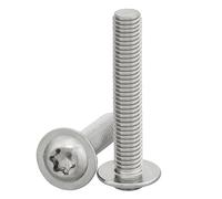 DSM - Viti testa bombata M6 x 50 mm con flangia - ISO 7380-2 - Torx TX30, filetto completo - Acciaio inox A2, inox - Testa piatta - 25 pezzi