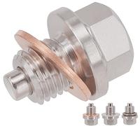 Dsnaduo 1pc M12x1.5mm Acciaio Inox Motore Tappo di Scarico Dell'olio Magnetico con Magnete al Neodimio con 5pcs Guarnizioni Ricambio per BMW MINI X1 X3 X5 X6 1/3/5, Mercedes Benz