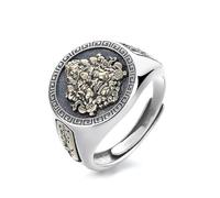 Dsnyu Anelli donna argento 925 fedi nuziali larghe vintage regolabili gioielli d'argento regalo di compleanno