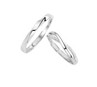 Dsnyu Anelli per partner in argento 925, anelli per coppie, set di gioielli in argento, misura regolabile, Verstellbar, Senza Gemstone