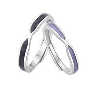 Dsnyu Anelli per partner in argento 925, anelli per partner, stile elegante, coppia di gioielli per matrimonio, compleanno, Verstellbar, Zirconia cubica