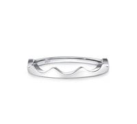 Dsnyu Anello da donna 925, anello in argento gioielli uniti a forma di corona ondulata alla moda moderna regalo per compleanno, 49, Nessuna pietra preziosa
